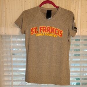 Adidas Women's Gray St. Francis Cross Country Short Sleeve T-Shirt, Size: M NWT